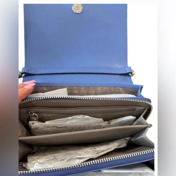 Karl Lagerfeld Blue and White Striped Crossbody Bag - Picture 3 of 5